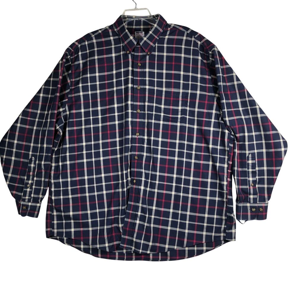 Brooks Brothers Original Polo Shirt Size XXL Long Sleeve Plaid Blue Red White